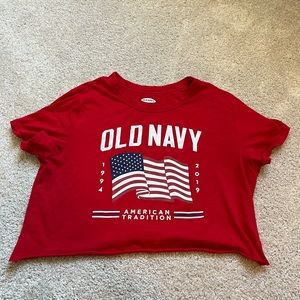 Red Old Navy Cropped Shirt